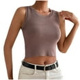 thumbnail image 4 of Birdeem Mode Femmes Style Aguichant Col Rond Sans Manches Solide Décontracté Sortie Hauts Chemises, 4 of 7