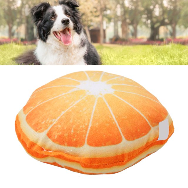 Fruit Plush Dog Toy Cartoon Cute Interactive Soft Bite Resistance Squeaky Plush Dog Toys For Small Medium Large Dogs
