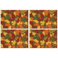thumbnail image 1 of Fall Orange Red Maple Leaf Placemats Set Of 4 Thanksgiving Harvest Fall Autumn Durable Linen Placemats 12 X 18 Inch Fall Table Mats for Kitchen Dining Table Mats, 1 of 5