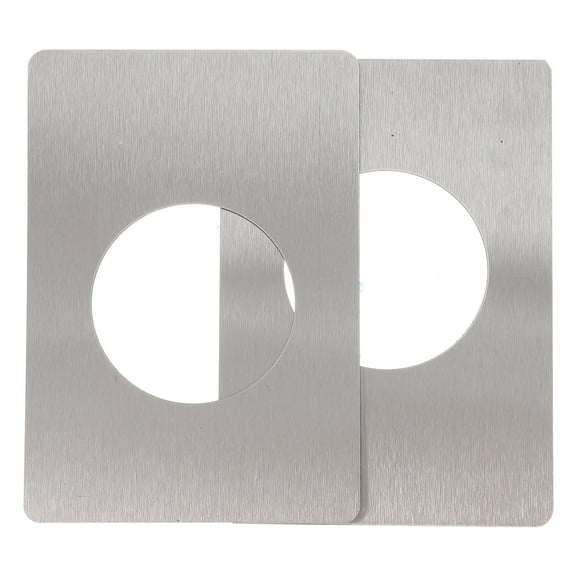 STRANDCHIC 2Pcs Stainless Steel Door Hole Filler Plate with Rounded Corners for Secure Deadbolt Installation