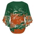thumbnail image 6 of Abstract Art Painting Background Texture Women's V-Neck Blouse With 3/4 Ruffled Bell Sleeves Casual Top Ladies Blouses, 6 of 7