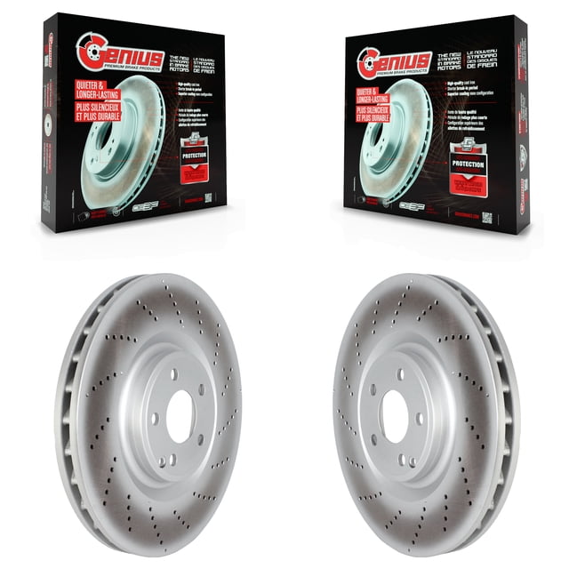 Genius Front Coated Disc Brake Rotors Pair for Car 2012-2018 Mercedes-Benz CLS550 KG-101720