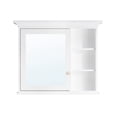 thumbnail image 3 of ANGELES HOME 36"x 30" Wall Mounted Wood Medicine Cabinet with Double-Side Mirrors, Solid Wood Mirror Cabinet Storage with 4 Shelves and Soft-Close Door, Metal Alloy Hardware, 3 of 8