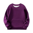 thumbnail image 6 of BFHHYA Kids Girls Boys Crew Neck Sweatshirt Long Sleeve Pullover Athletic Casual Basic Top with Pockets for Fall Daily Wear (2-12Y), 6 of 6