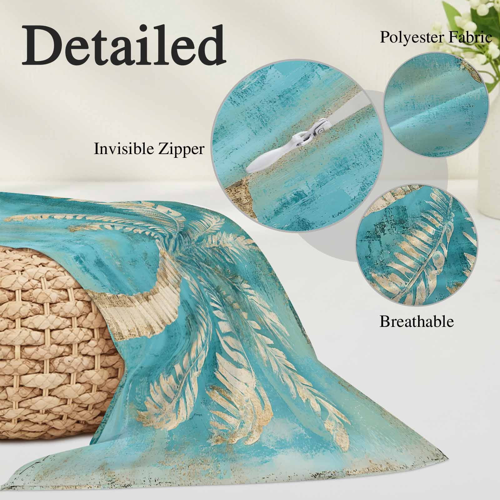 Green Tree Coastal Beach Body Pillow Cover, Pillowcase Protectors with Zipper, Breathable Decorative Throw Pillow Case Cover, Vintage Tropical Plant Pillow Shams for Couch Sofa 20x60Inch