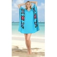 thumbnail image 4 of HAPPY BAY Women's Beachwear Swimsuit Coverups for Women Summer Swim Beach Dress Cover ups for Swimwear Women Loose Party Bathing Suit 1X-2X Turquoise, Flower, 4 of 5