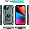 thumbnail image 3 of Phone Case for iPhone 14 Plus Case, [ Military Grade ] Shock-Absorption Bumper Cover iPhone 14 Plus Anti-Scratch Case with Ring Car Mount Kickstand for iPhone 14 Plus 6.7" - Teal, 3 of 12