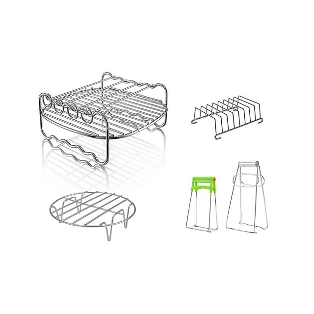 Accesorios de 5 uds., rejilla para cocinar al vapor de acero inoxidable, freidora eléctrica para 8 pulgadas 5.8q