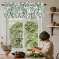 thumbnail image 5 of Green Fruit Leaves Window Valance Curtain Leaf Plant Beige Rod Pocket Short Curtain for Living Room, Bedroom & Kitchen Window Decor 42x12in, 5 of 8