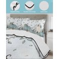 thumbnail image 3 of Full Size Quilt Bedding Set, Teal Pumpkins Fall Reversible Summer Quilt 3 Pieces, Thanksgiving Autumn Leaves Blue Lightweight Bedspreads Coverlets with 2 Pillow Shams for All Seasons, 3 of 5