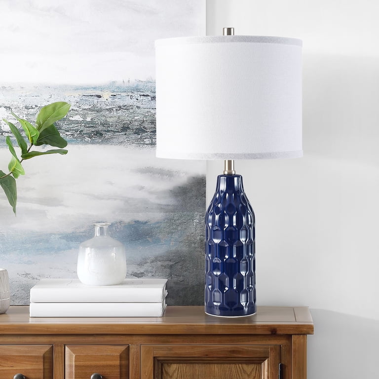 NATYSWAN 24.8" Ceramic Table Lamp Set of 2, Navy Blue photo 7