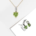 thumbnail image 4 of Everly Women's 4/5ct TGW Peridot and Diamond Accent 10k Yellow Gold Heart Pendant with Chain, 4 of 9