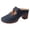 Navy, variant on Closed Toe Sandals for Women Beach Boho Hollow out Leather Ankle Strap Platform Backless Sandals Comfortable Chunky Block High Heels Walking Clog Mules Brown Size 8.5