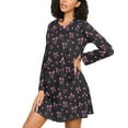 thumbnail image 3 of joogoo Pink Purple Bows Women's Long Sleeve Nightgown Sleepwear L, 3 of 8