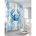 thumbnail image 3 of Coastal Crab Stall Shower Curtain, Waterproof Shower Curtains for Bathroom, Summer Beach Starfish Coral Nautical Washable Fabric Cloth Bath Curtain for Bathtub Decoration with Hooks 36x72 Inches, 3 of 6