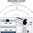 thumbnail image 4 of Curved Shower Curtain Rod with Shower Rings, 35-77 Inches Adjustable Round Bathroom Rod for Extra Space, Rustproof, Need to Drill, Silver, 4 of 4
