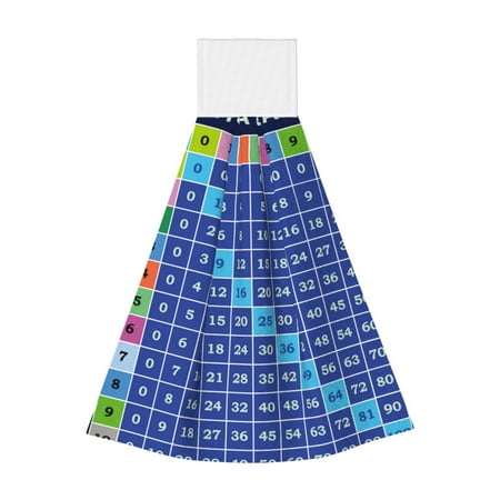 

Zufioo Multiplication Table Print Coral Fleece Velcro Hand Towel Hangable Absorbent Hand Towel Suitable for Kitchen Bathroom Household Items