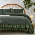 thumbnail image 2 of 100% Cotton Ruffled Comforter Queen Size,Boho Ruffle Bedding 3-Piece, Ultra Soft Farmhouse Comforter & Pillow Shams, Elegant French Country Chic Style for All Seasons Home Decor, 2 of 12