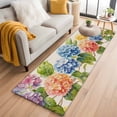Area Rug 2x6ft Blue Pink Hydrangea Washable Area Rugs for Living Room ...