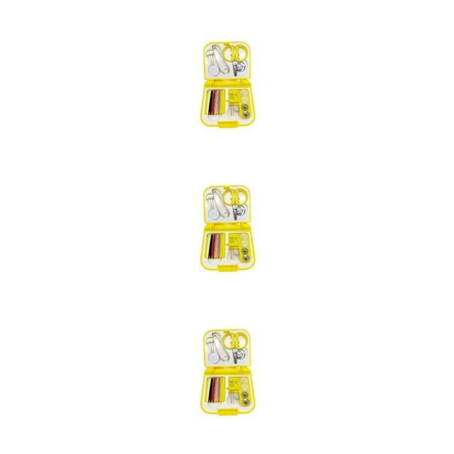 stanreset Needlework Sewing Buttons Box Portable Needles Emergency Case Needle-threading with Holder Reusable Manual Yellow Type1 NO1