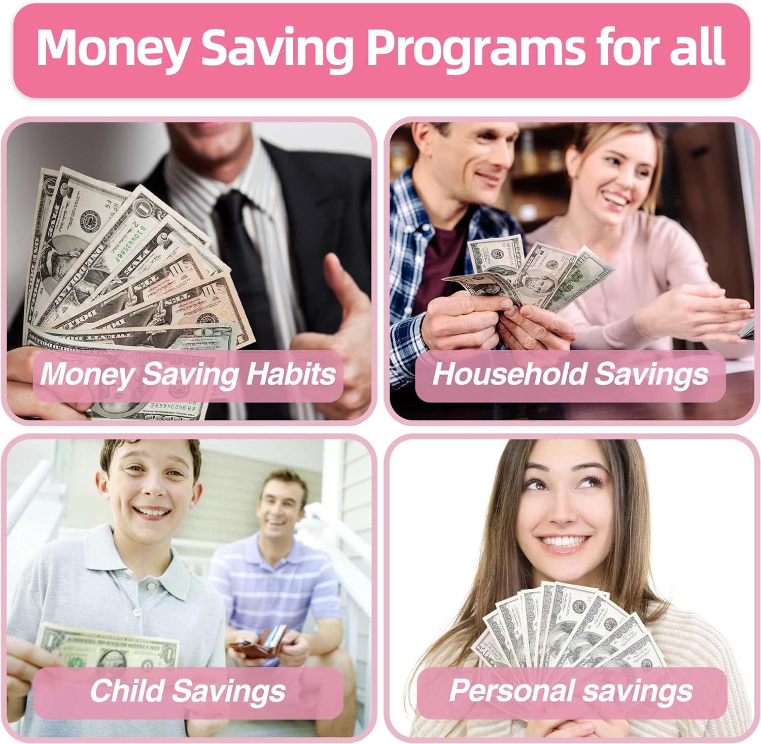 100 Envelopes Money Saving Challenge Binder - 100 Day Money Saving Challenge Book, A5 Savings Challenges Binder with Cash Envelopes and Challenge Trackers to Save $10,000, 5,050, and $500