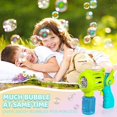 thumbnail image 4 of Ametralladora de burbujas para niños, soplador de burbujas para niños pequeños de 3 4 5 6 7 8 años, fabricante automático de burbujas verde, 4 of 5