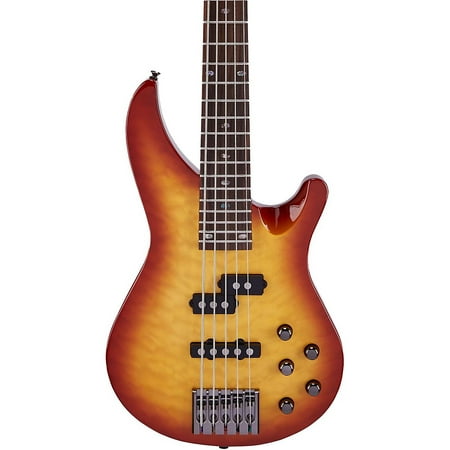 Mitchell MB305 5-String Modern Rock Bass with Active EQ Honey