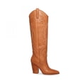 thumbnail image 5 of Steve Madden Lasso Cognac Pull On Stacked Block Heel Pointed Toe Knee High Boots (Cognac, 11), 5 of 9