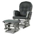 thumbnail image 2 of Spaco Wood Glider and Ottoman Set with Padded Armrests and Detachable Cushion-Dark Gray, Single Sofa, Home Theater Seating Office for Adults, 2 of 10