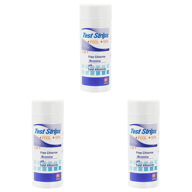 JShteea 50 Prueba 3 en 1 para Piscina Tira Prueba Alcalinidad Valor PH Cloro Residual
