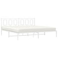 thumbnail image 4 of vidaXL Metal Bed Frame without Mattress with Headboard White 76"x79.9", 4 of 9