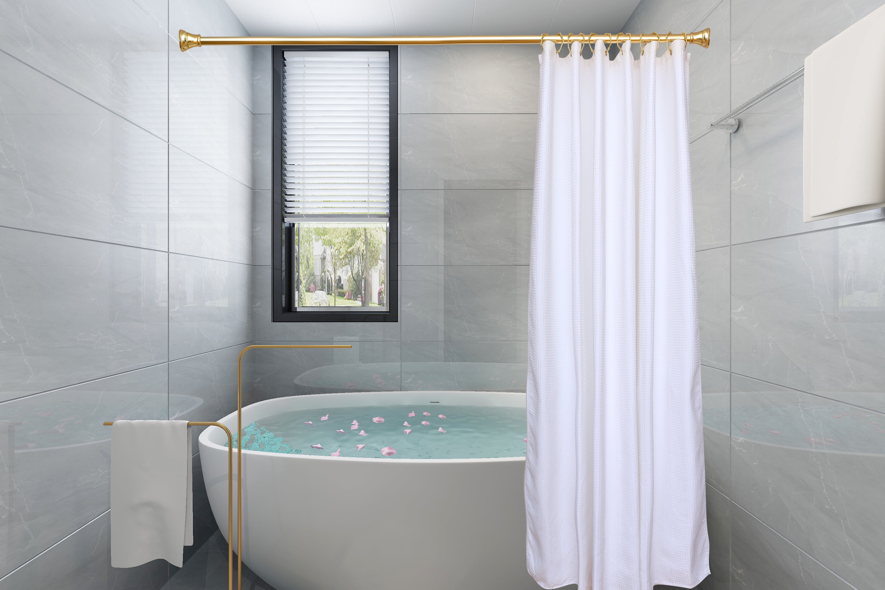 Utopia Alley Shower Rings, Shower Curtain Rings for Bathroom, Rustproof Zinc Shower Curtain Hooks Rings, Set of 12, Gold