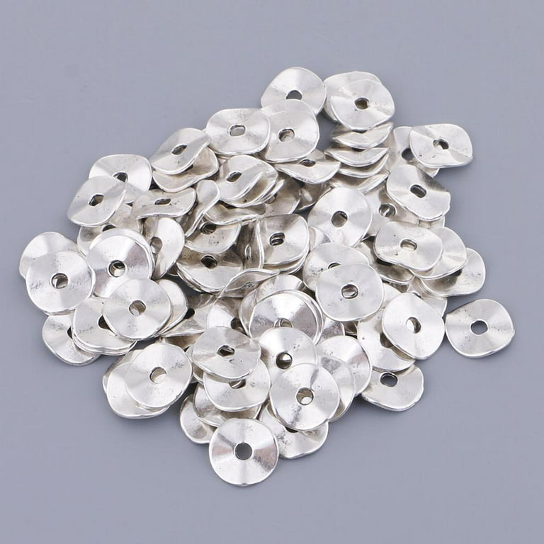  100 Pieces Metal Silver Buttons Antique Silver Color
