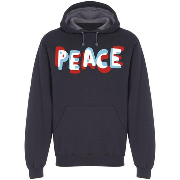 Peace 3d Effect Hoodie Men -Image by Shutterstock, Male Large