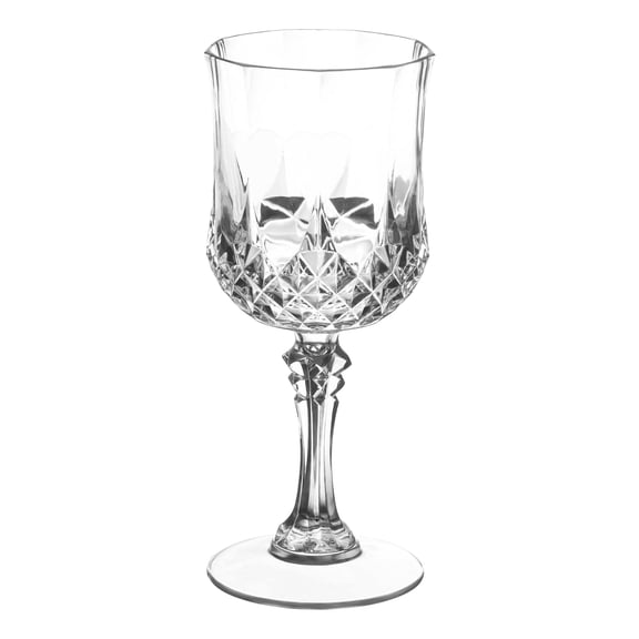 Smarty 8 oz. Crystal Cut Plastic Wine Glasses 48ct