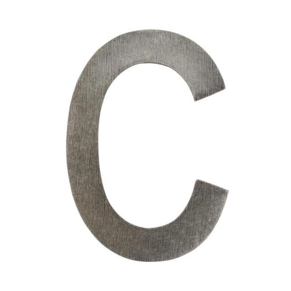 Architectural Mailboxes 3582APA-C 4 in. Brass Floating House Letter C, Antique Pewter