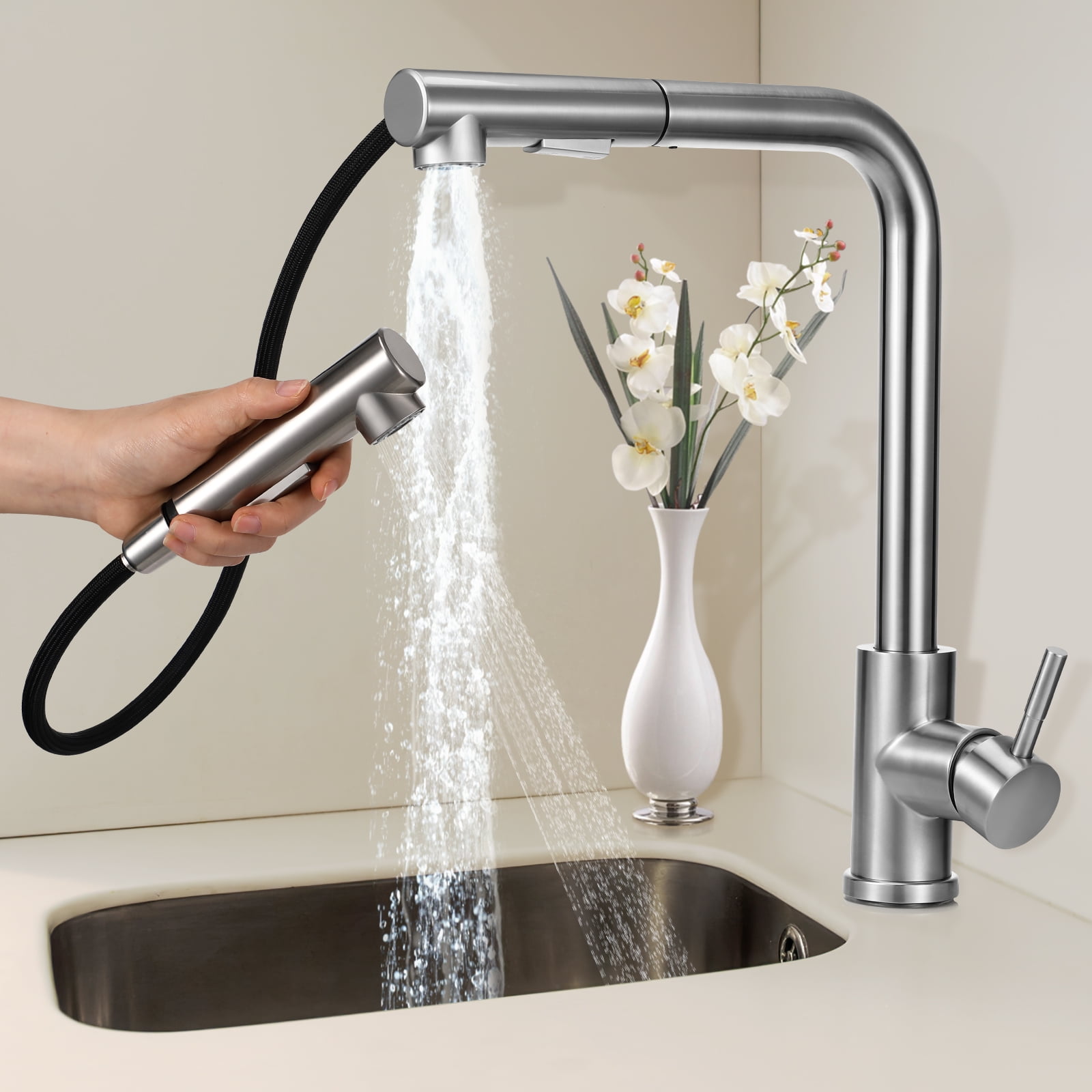 Kitchen Sink Mixer Tap Sink Faucet Water Tap Replacement Pulldown