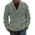 thumbnail image 2 of Lovskoo Mens Cardigan Sweater Winter Trendy Slim Solid Color Sweater Single Button Casual Knit Tops Coat Dark Gray, 2 of 5