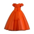 thumbnail image 4 of URMAGIC 3-13T Girl Puff Sleeve 3D Bow Princess Pageant Dresses Kids Floral Maxi Dress Vintage Lace Dance Prom Ball Gown, 4 of 6