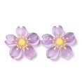 thumbnail image 2 of 10pcs Luminous Resin Cabochons 5-Petal Flower/Sakura Medium Orchid 26x5mm, 2 of 4