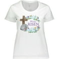 thumbnail image 3 of Inktastic Easter He Has Risen with Cross and Flowers Women's Plus Size T-Shirt, 3 of 5
