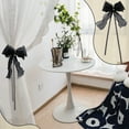 thumbnail image 5 of Lace Curtain Tiebacks with PVC Imitation Pearl Bowknot Black 445~460mm, 5 of 5