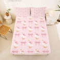 thumbnail image 5 of Erosebridal Cute Bowknot Full Size Sheets,Farm Animal Kawaii Duck Bed Sheets For Girls 4 Pieces, 5 of 6