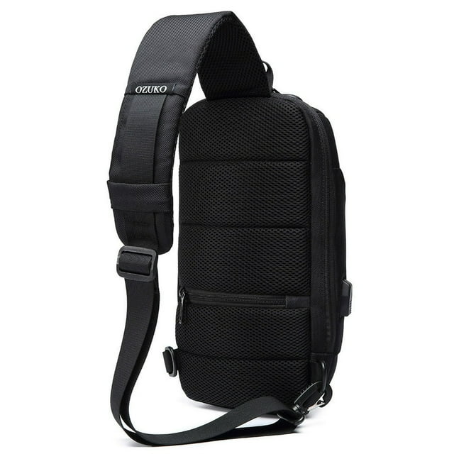 Ozuko Men‘S Multi-Function Messenger Bag Anti-Theft Waterproof Travel Chest Bag