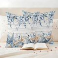 thumbnail image 3 of Blue Eucalyptus Coastal Outdoor Waterproof Pillow Covers, Beach Starfish Shell Nautical Retro Decorative Square Throw Pillowcase Sofa Cushion Sham for Patio/Couch/Chair, 26"x26" 2 Pack, 3 of 8
