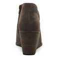 thumbnail image 3 of LUCKY BRAND Womens Brown Padded Zollie Round Toe Wedge Zip-Up Leather Booties 11 M, 3 of 4