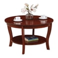 thumbnail image 1 of American Heritage Table Basse Ronde avec Tablette, Fini Bois Acajou, 1 of 7