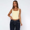 thumbnail image 3 of Women's Fashion Camisole Sleeveless Tank Top Yellow S, 3 of 4