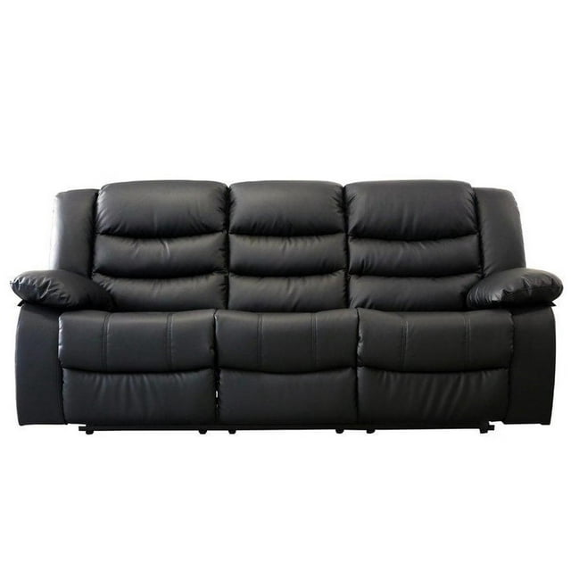Sillon Reposet Reclinable 3 Cuerpos Midtown Concept Tapizado en Simil Cuero Negro