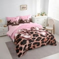thumbnail image 3 of Feelyou Bowknot Ribbon Bedding Comforter Set 7pcs, Cheetah Print Animal Full Bedding Set, 3 of 8